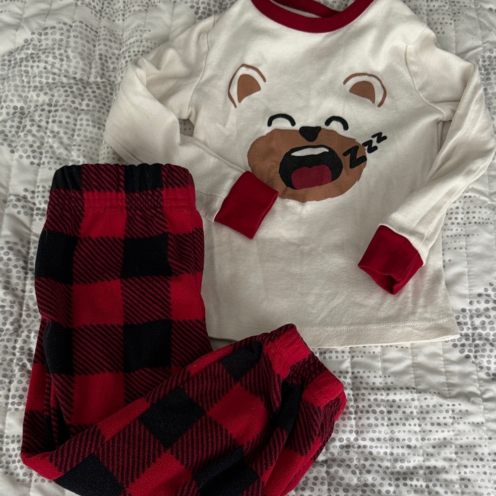 Joe Fresh Bear Pajama Set - Cream and Red
